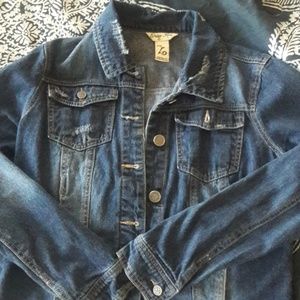 Distressed jean jacket